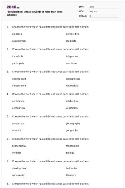 Pronunciation: Stress in words of more than three-syllables