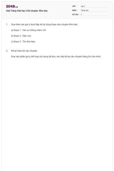 Giải Tiếng Việt lớp 2 Kể chuyện: Kho báu