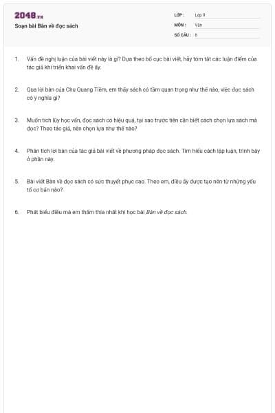 Soạn bài Bàn về đọc sách