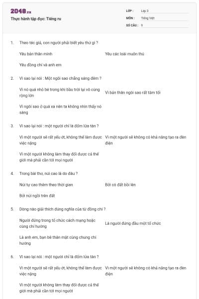 Thực hành tập đọc: Tiếng ru