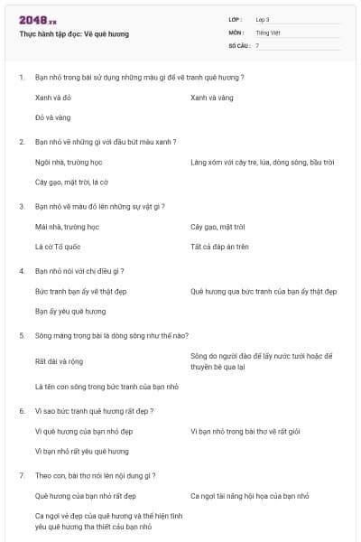 Thực hành tập đọc: Vẽ quê hương