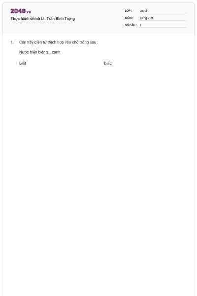 Thực hành chính tả: Trần Bình Trọng