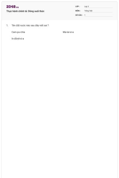 Thực hành chính tả: Dòng suối thức