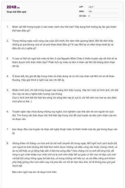 Soạn bài Bến quê