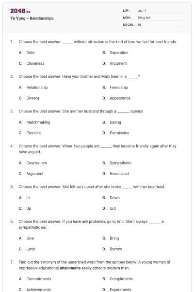 Từ Vựng – Relationships