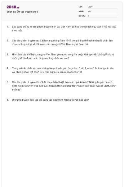 Soạn bài Ôn tập truyện lớp 9