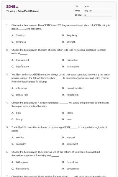 Từ Vựng - Being Part Of Asean