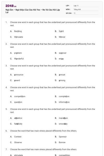 Ngữ Âm – Ngữ Điệu Của Câu Hỏi Yes – No Và Câu Hỏi Lặp Lại