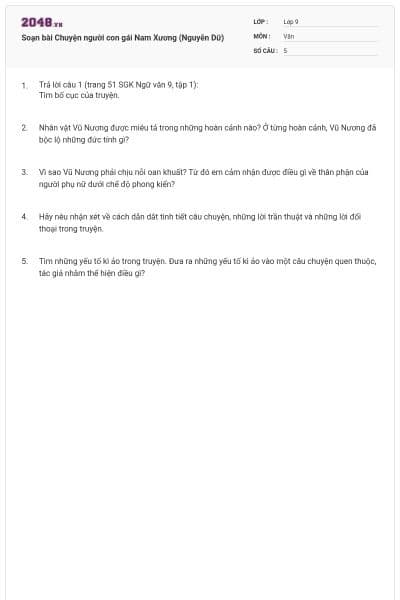 Soạn bài Chuyện người con gái Nam Xương (Nguyễn Dữ)