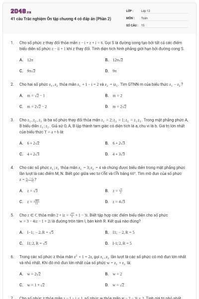 41 câu Trắc nghiệm Ôn tập chương 4 có đáp án (Phần 2)