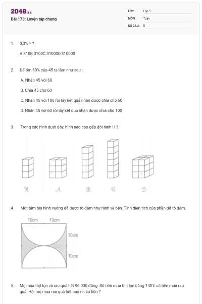 Bài 173: Luyện tập chung