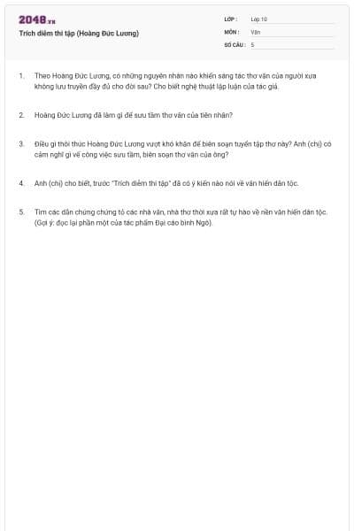 Trích diễm thi tập (Hoàng Đức Lương)