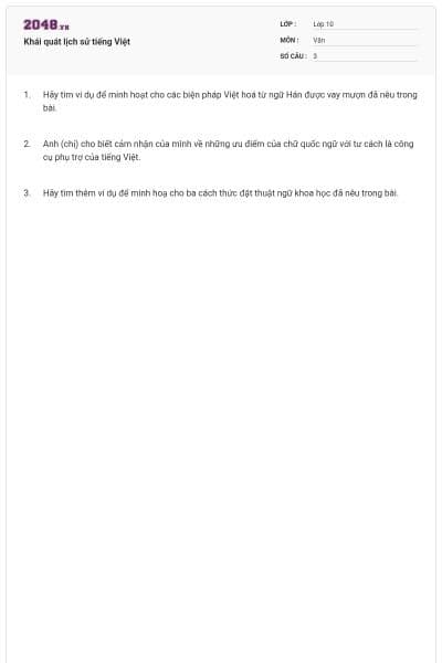 Khái quát lịch sử tiếng Việt