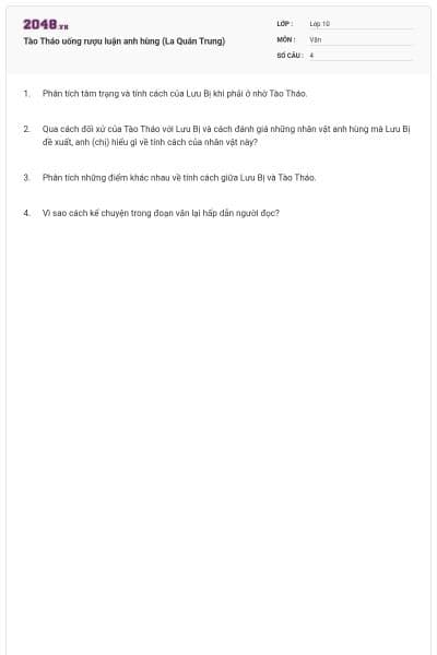 Tào Tháo uống rượu luận anh hùng (La Quán Trung)