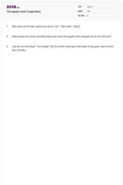 Thề nguyền (trích Truyện Kiều)