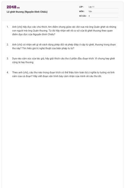 Lẽ ghét thương (Nguyễn Đình Chiểu)