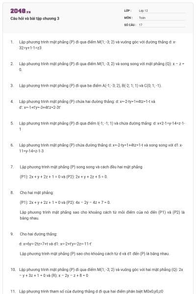 Câu hỏi và bài tập chương 3