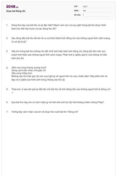 Soạn bài Đồng chí