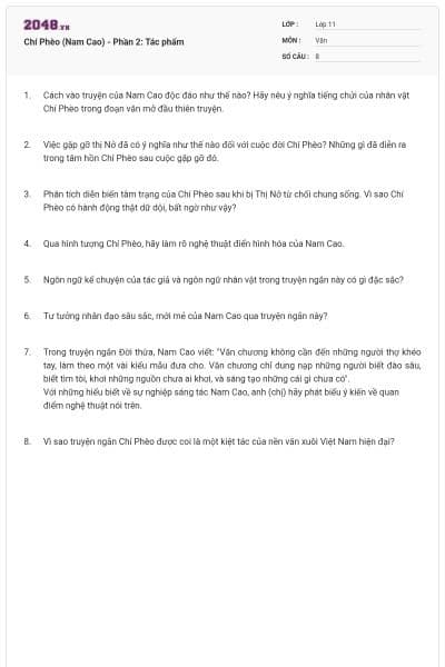 Chí Phèo (Nam Cao) - Phần 2: Tác phẩm