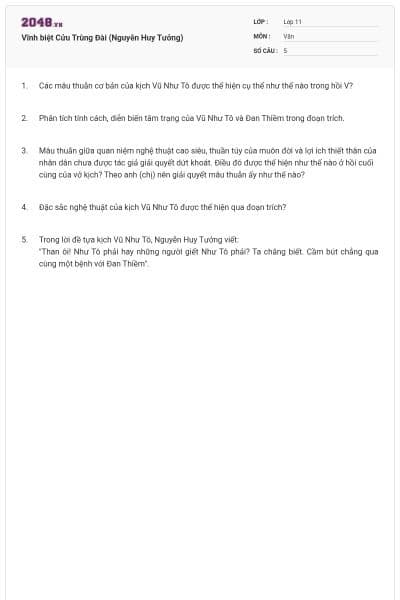 Vĩnh biệt Cửu Trùng Đài (Nguyễn Huy Tưởng)