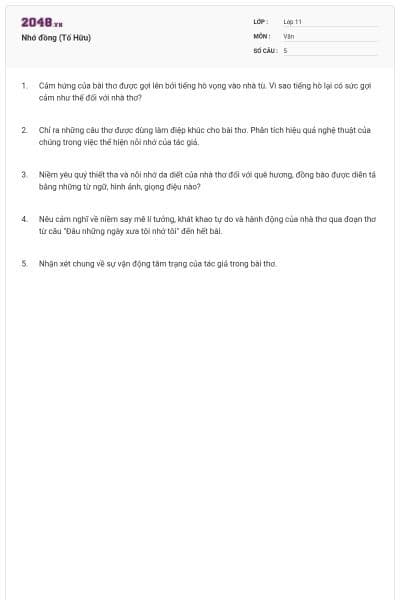 Nhớ đồng (Tố Hữu)