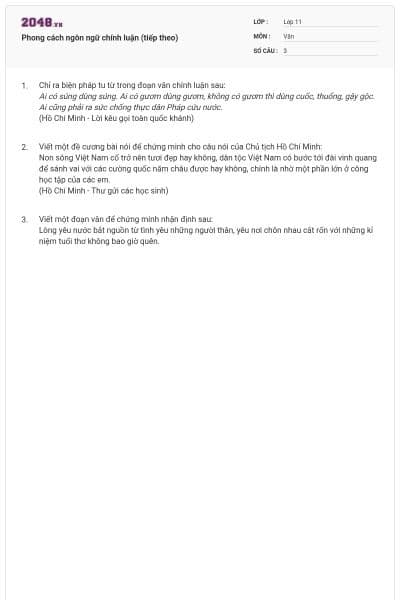 Phong cách ngôn ngữ chính luận (tiếp theo)