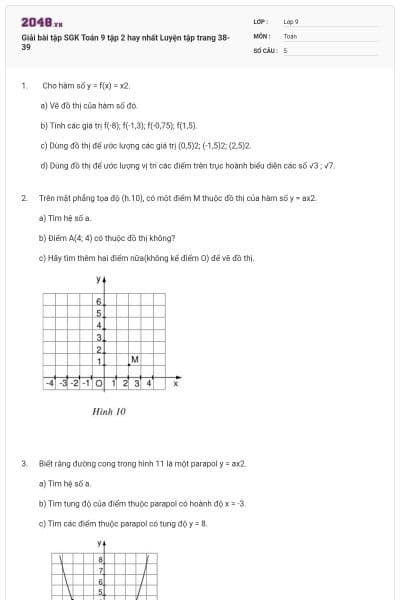 Giải bài tập SGK Toán 9 tập 2 hay nhất Luyện tập trang 38-39