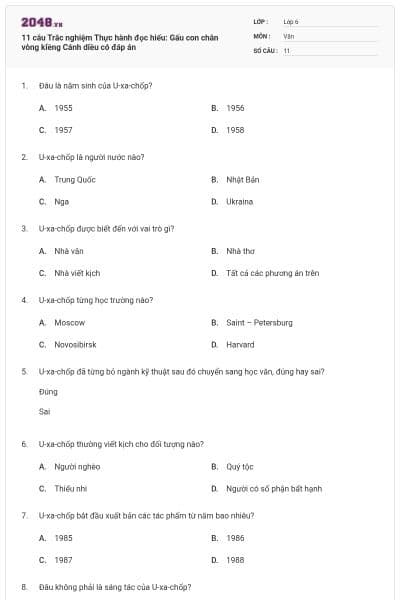 11 câu Trắc nghiệm Thực hành đọc hiểu: Gấu con chân vòng kiềng Cánh diều có đáp án