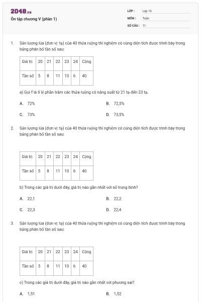 Ôn tập chương V (phần 1)