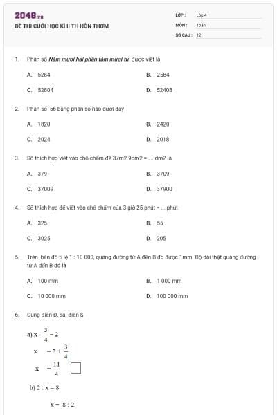 ĐỀ THI CUỐI HỌC KÌ II TH HÒN THƠM