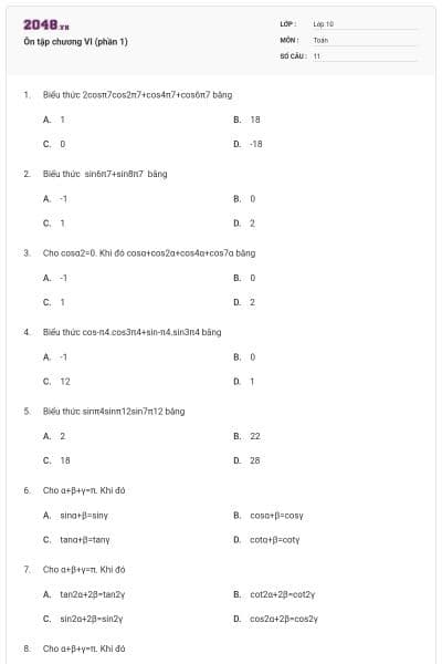 Ôn tập chương VI (phần 1)