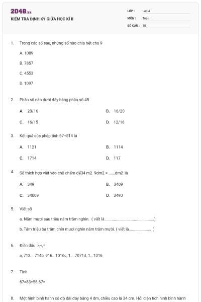 KIỂM TRA ĐỊNH KỲ GIỮA HỌC KÌ II