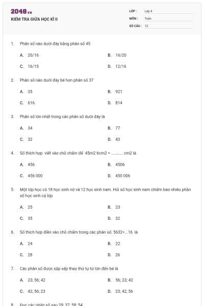 KIỂM TRA GIỮA HỌC KÌ II