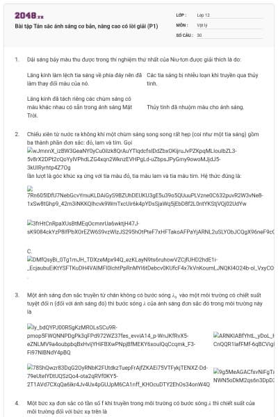 Bài tập Tán sắc ánh sáng cơ bản, nâng cao có lời giải (P1)
