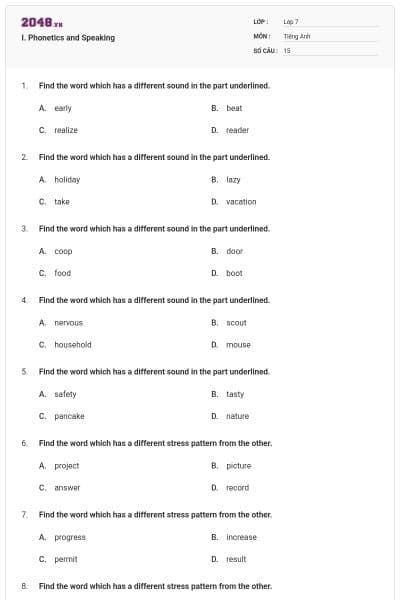 I. Phonetics and Speaking