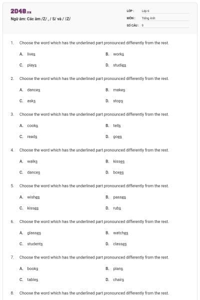 Ngữ âm: Các âm /Z/ , / S/ và / ꞮZ/