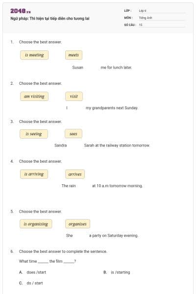 Ngữ pháp: Thì hiện tại tiếp diễn cho tương lai