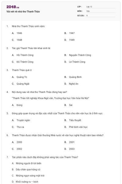 Vài nét về nhà thơ Thanh Thảo