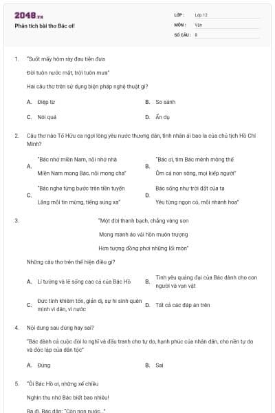 Phân tích bài thơ Bác ơi!