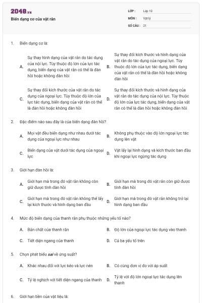 Biến dạng cơ của vật rắn