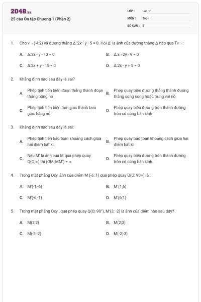 25 câu Ôn tập Chương 1 (Phần 2)