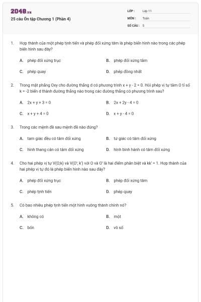 25 câu Ôn tập Chương 1 (Phần 4)