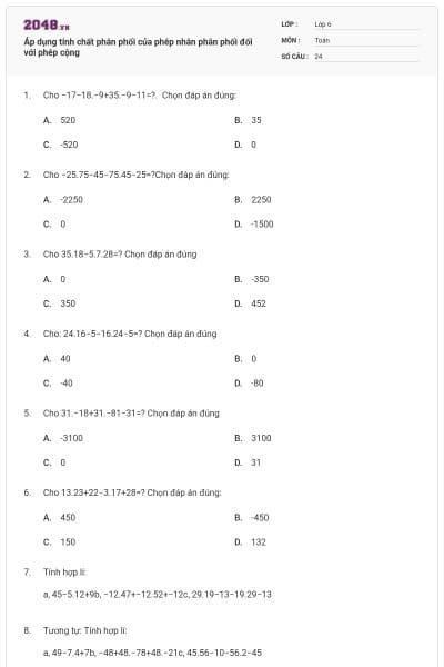Áp dụng tính chất phân phối của phép nhân phân phối đối với phép cộng