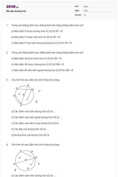 Bài tập đường tròn
