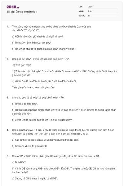 Bài tập: Ôn tập chuyên đề II