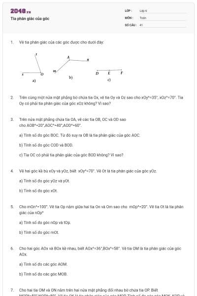 Tia phân giác của góc