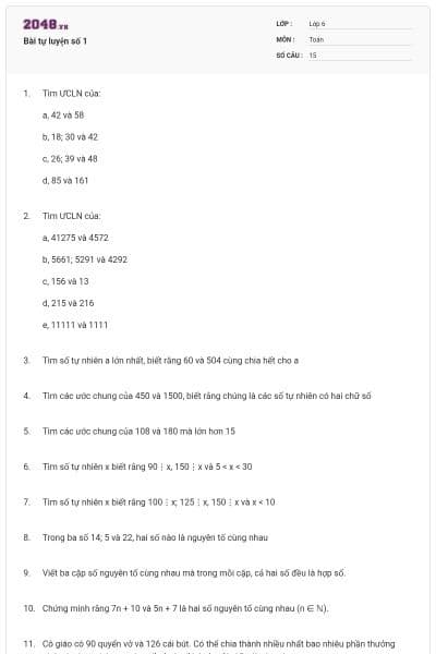 Bài tự luyện số 1