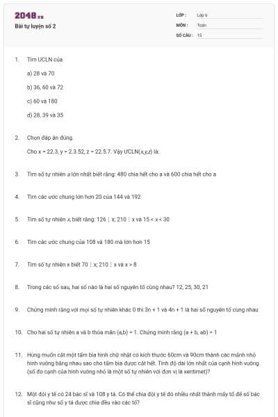 Bài tự luyện số 2