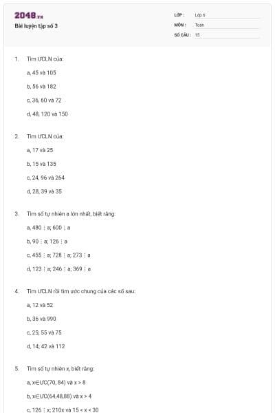 Bài luyện tập số 3