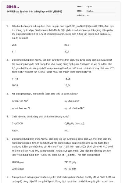 145 Bài tập Sự điện li ôn thi Đại học có lời giải (P3)